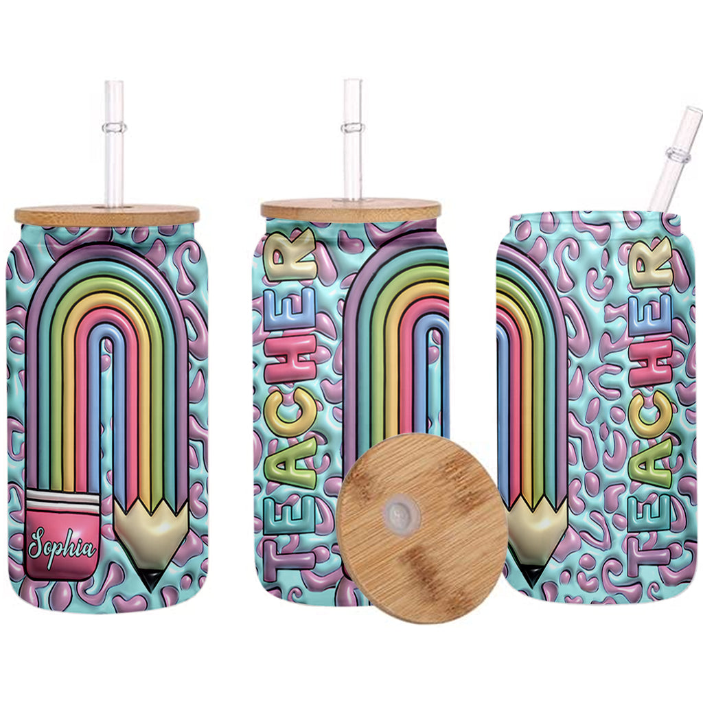 Teacher Life - Personalized Teacher Can Glass