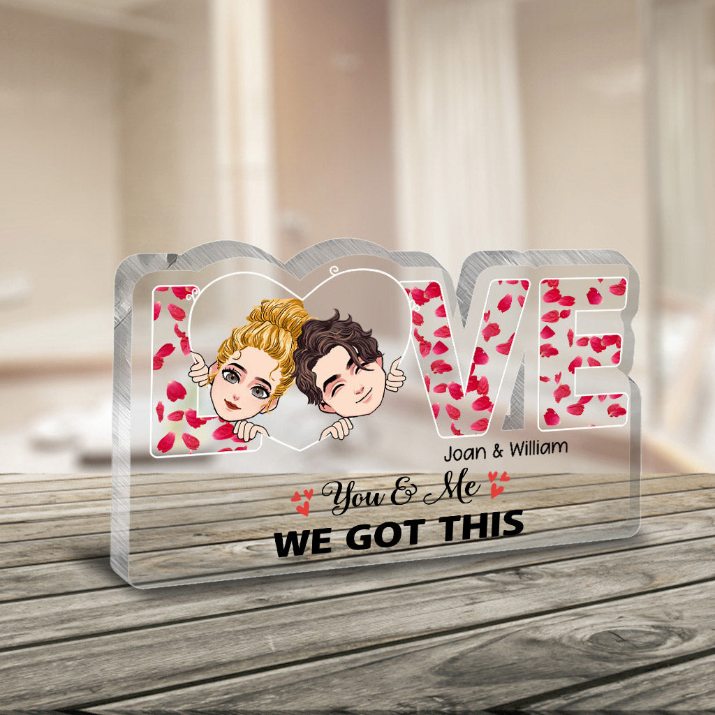 This Is Us - Couple gift for husband, wife, boyfriend, girlfriend, dog lover - Personalized Custom Shaped Acrylic Plaque