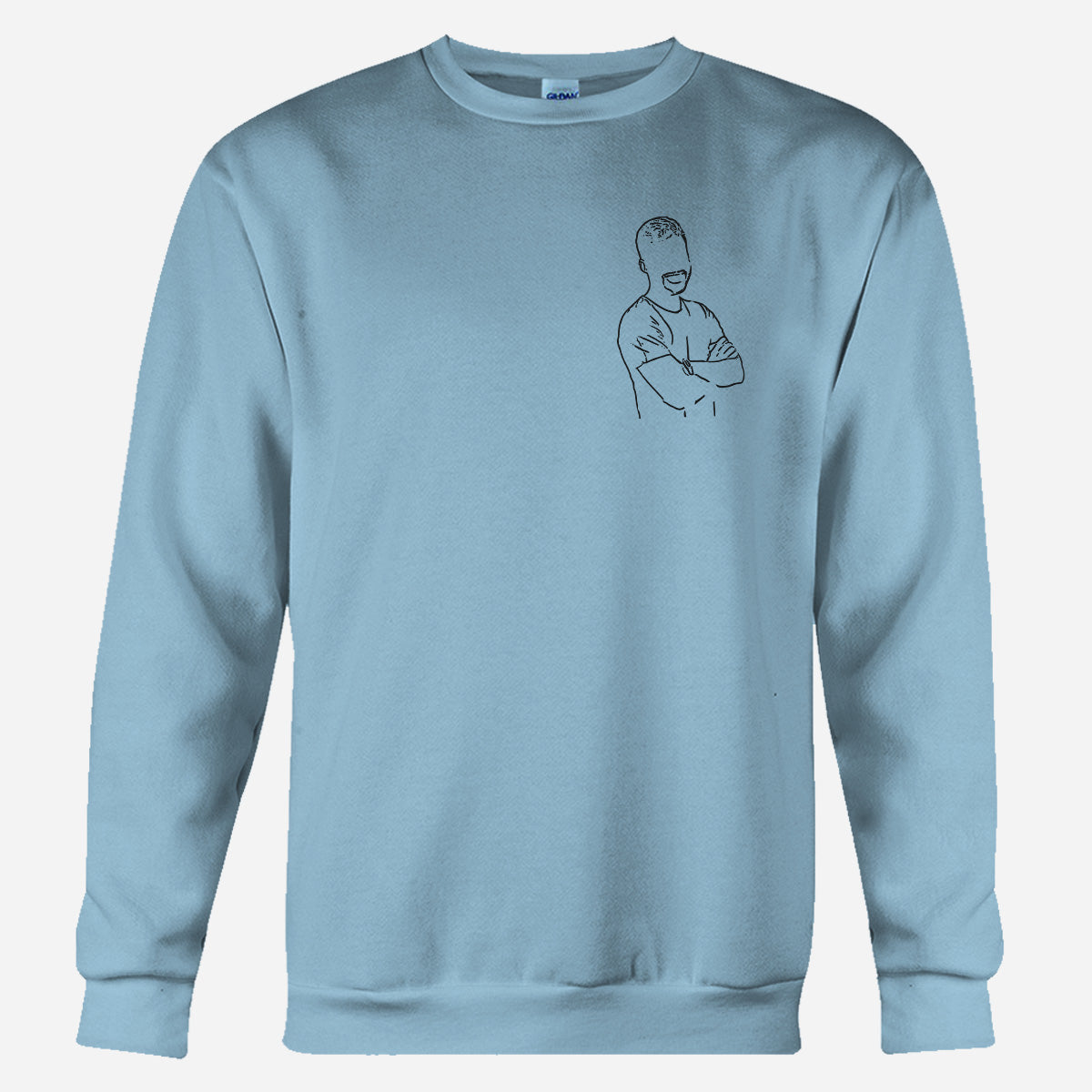 Custom Line Art - Personalized grandson Embroidered Sweater