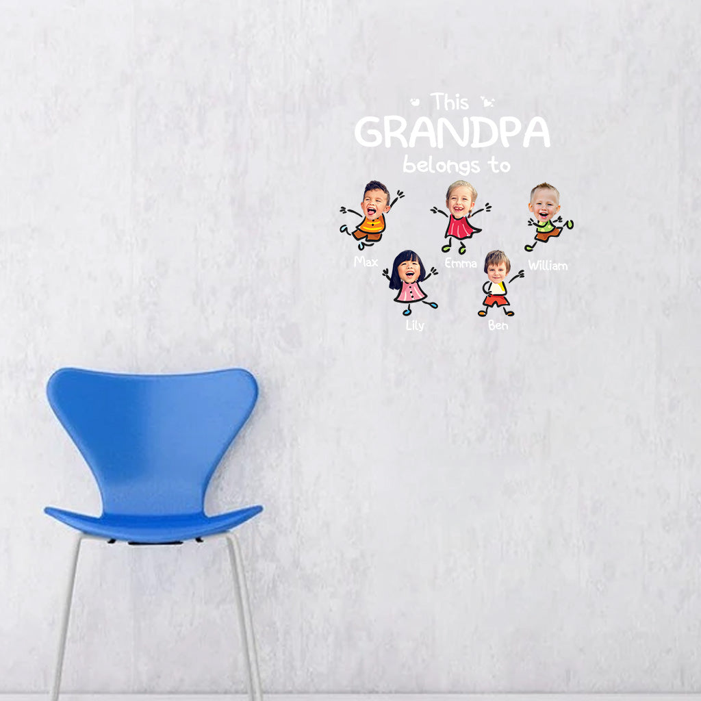 This Grandpa Belongs To - Personalized Grandpa Decal Full
