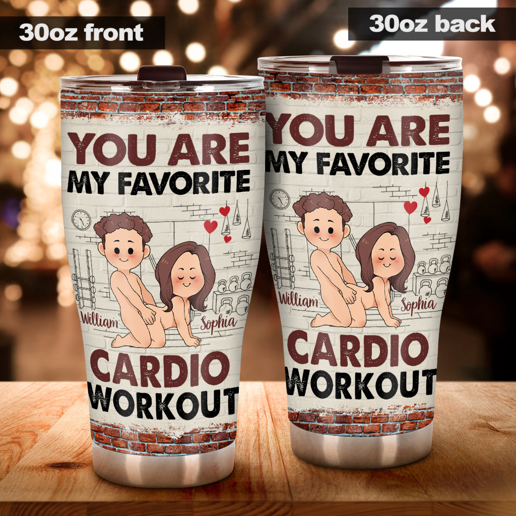 Cardio Workout - Personalized Couple Tumbler