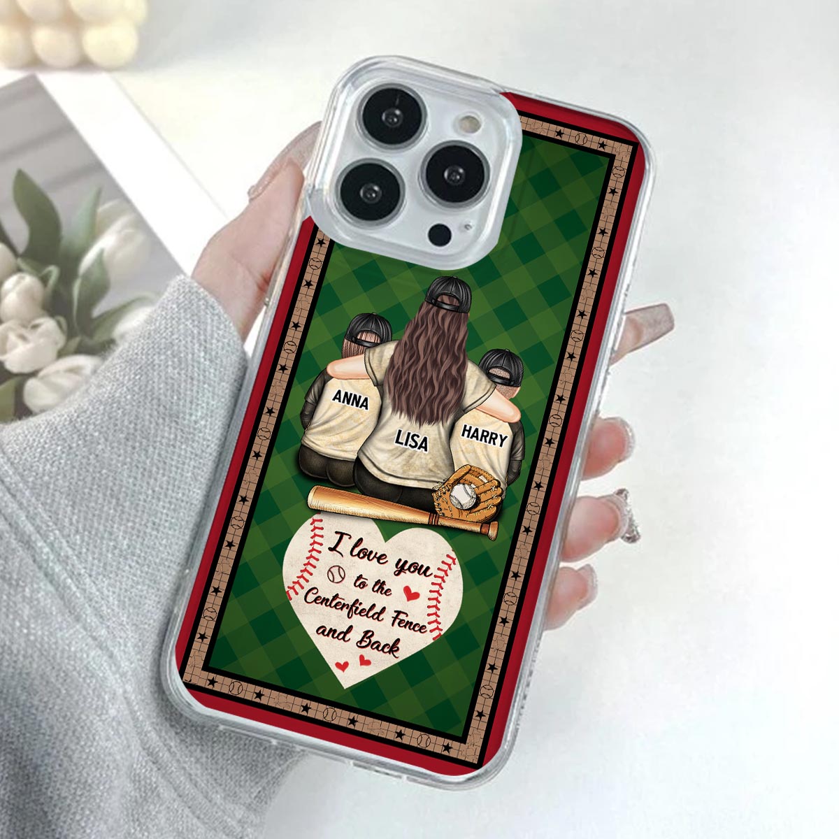 My Heart Is On That Field - Personalized Baseball Clear Phone Case