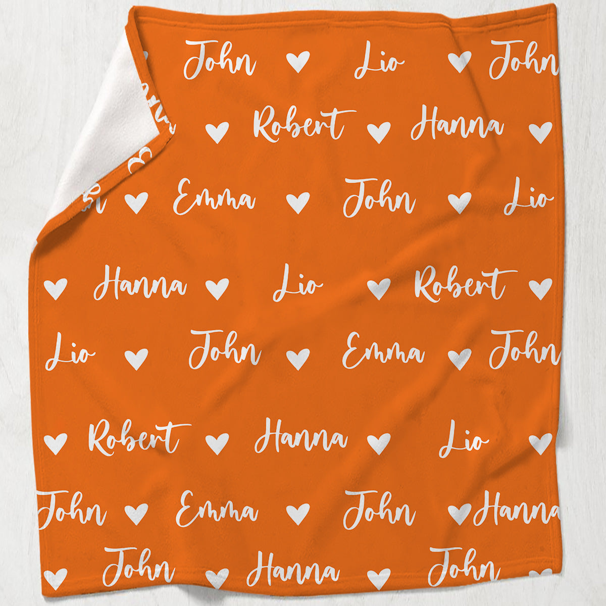 Custom Name Heart Pattern - Personalized Family Blanket