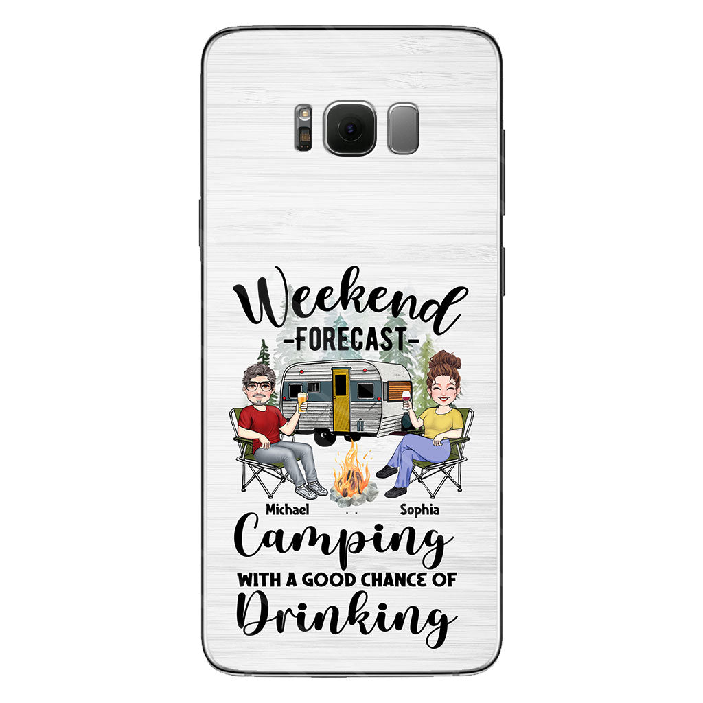 Weekend Forecast - Personalized Camping Clear Phone Case