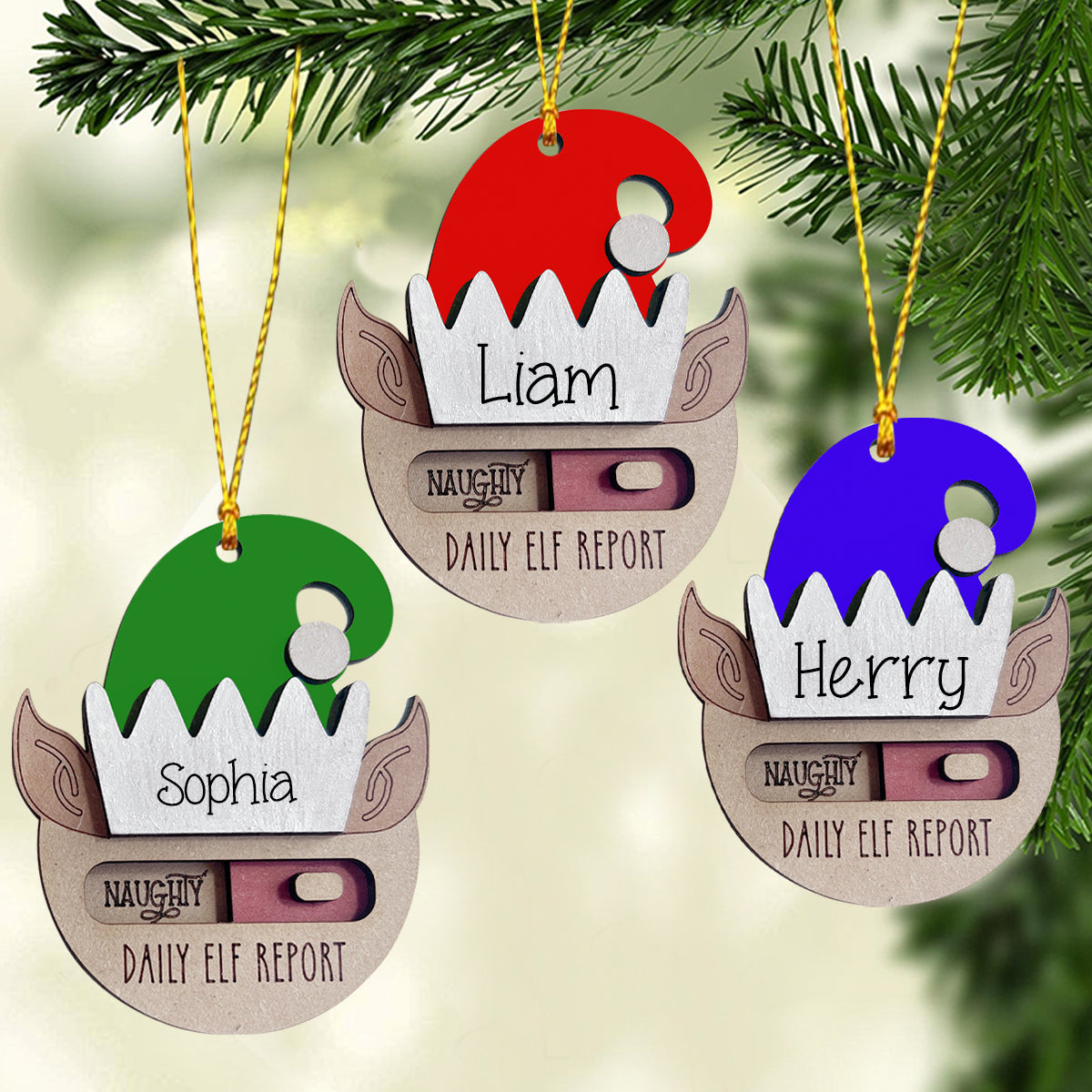 Elf Daily Report - Personalized Family Toggle Ornament