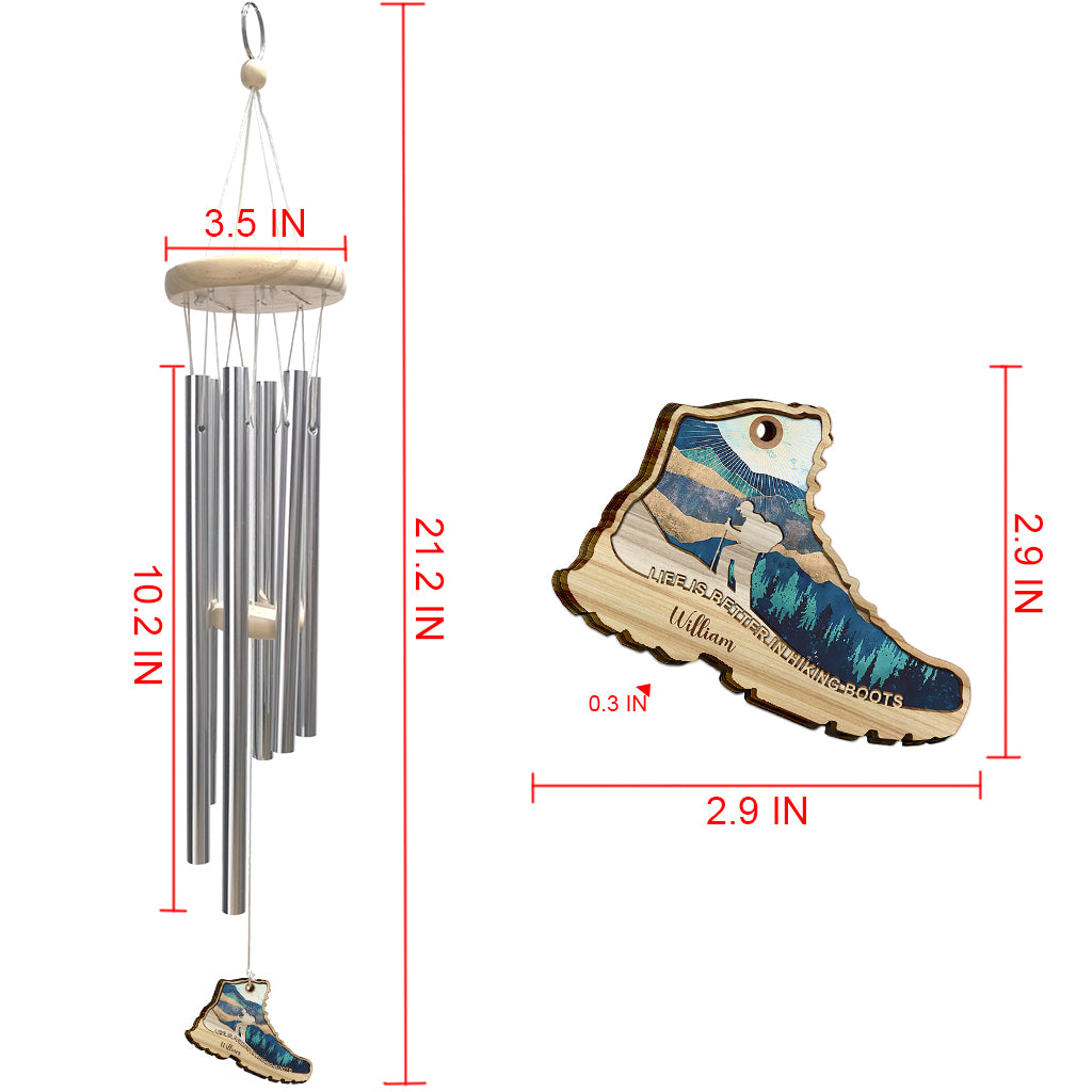Life Is Better In Hiking Boots - Personalized Hiking Wind Chime