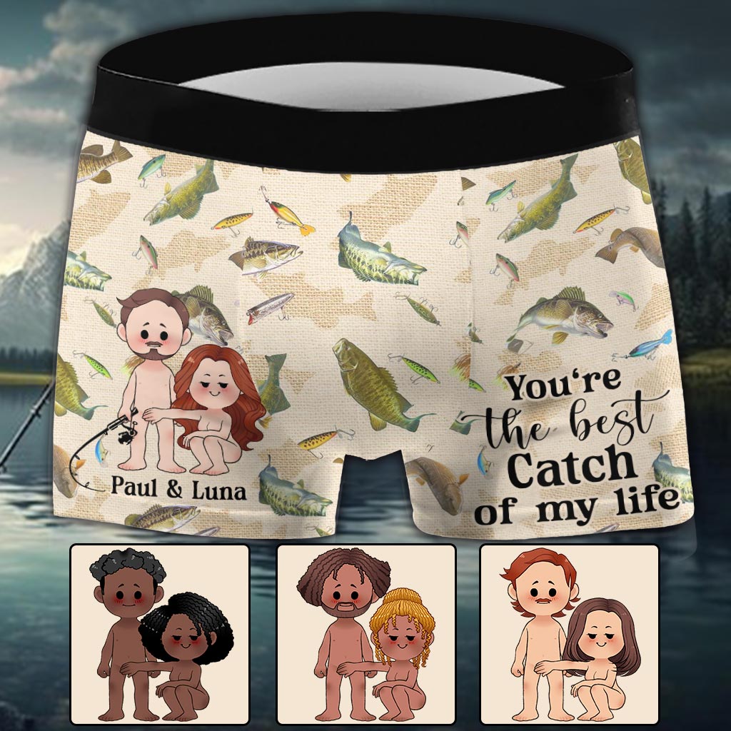 You're The Best Catch Of My Life - Personalized Fishing Men’s Boxer Briefs