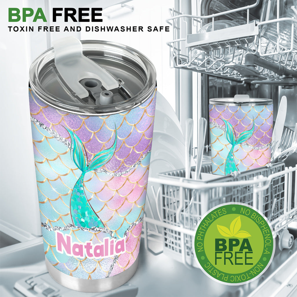 Beach Please I'm A Mermaid - Personalized Sea Lover Tumbler