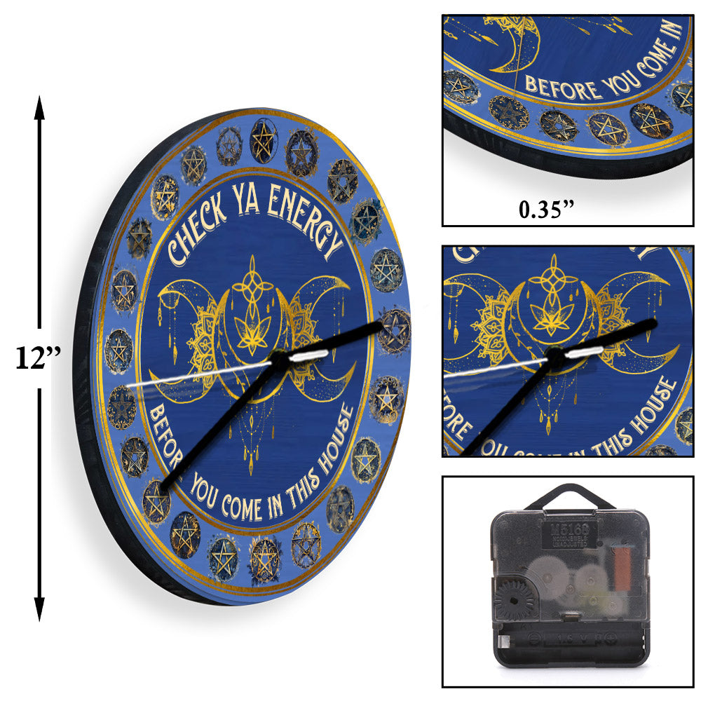 Check Your Energy - Witch Wall Clock