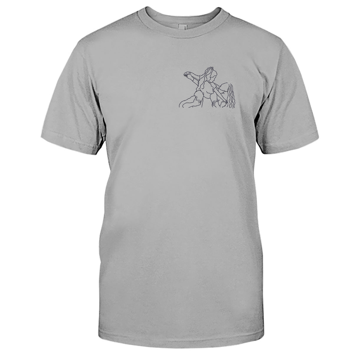 Custom Line Art - Personalized Family Embroidered T-shirt