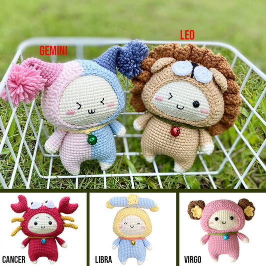 12 Zodiac Sign Amigurumi - Personalized Horoscope Hand Knitted Doll