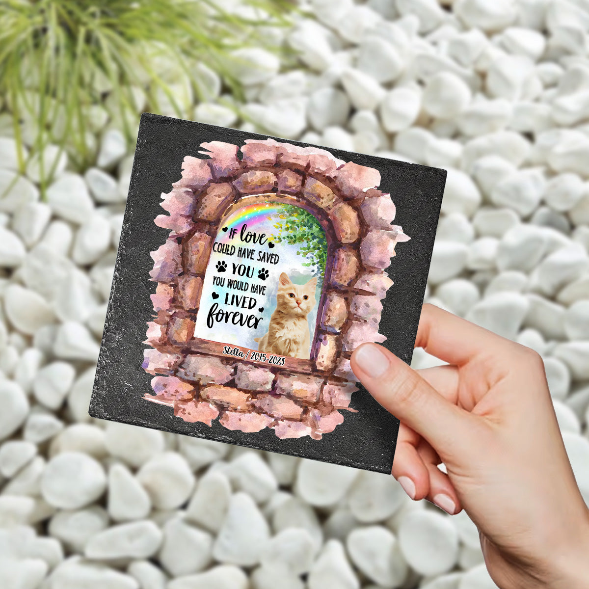 No Longer By My Side - Personalized Dog Square Shaped Stone