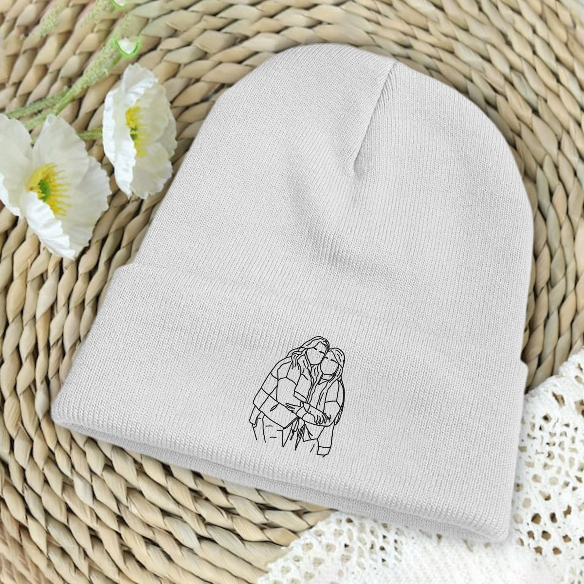 Custom Photo - Personalized Bestie Embroidered Beanie