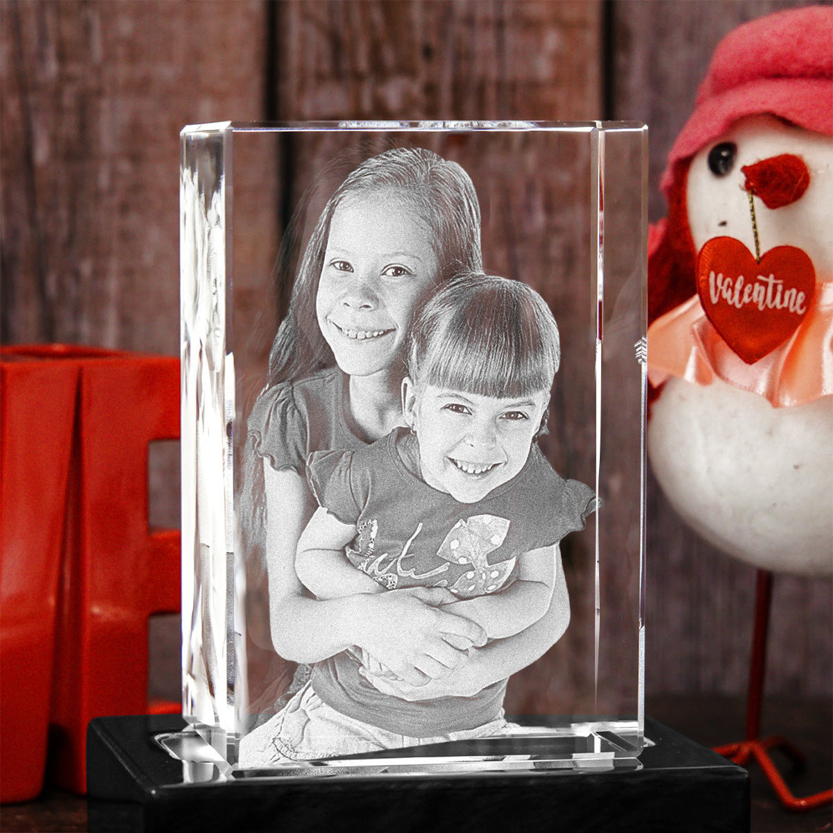 We Have Each Others - Sibling gift for step brother, sister - Personalized Laser Engraving 3D Cuboid Shaped Crystal Lamp