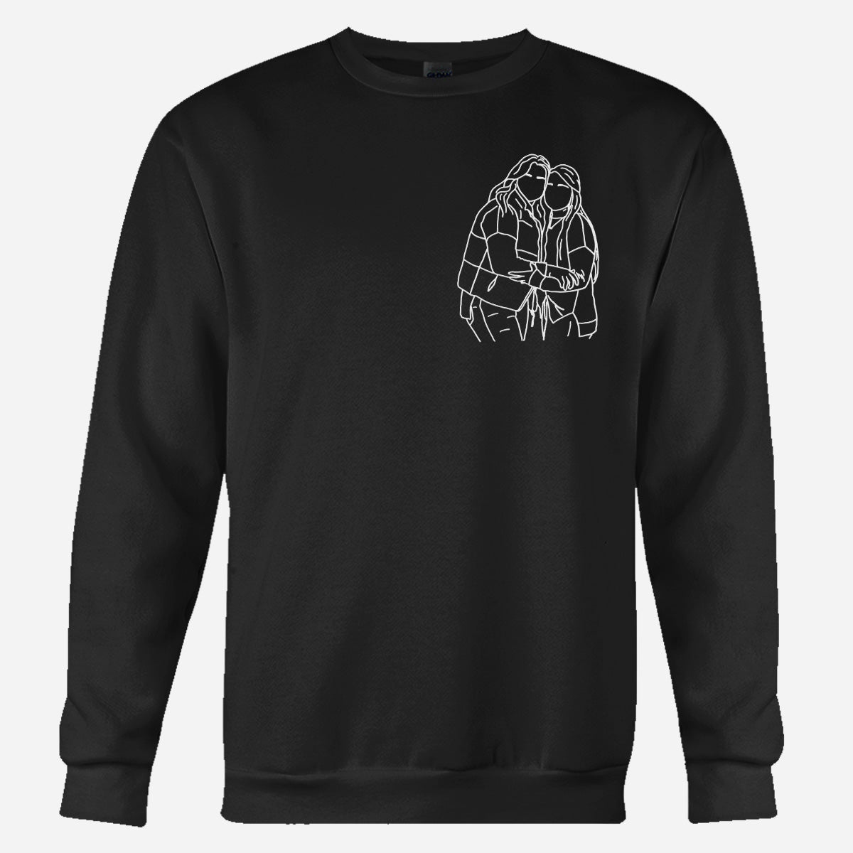 Custom Line Art - Personalized Bestie Embroidered Sweater
