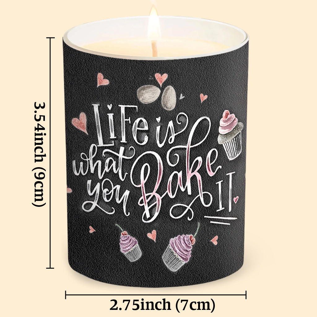 Life Is What You Bake It - Personalized Baking Candle With Wooden Lid