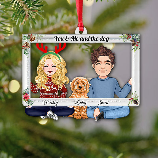 You & Me And The Dogs - Personalized Couple Ornament