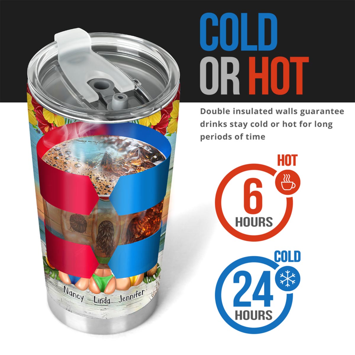 I Love You To The Beach And Back - Bestie gift for sister - Personalized Tumbler