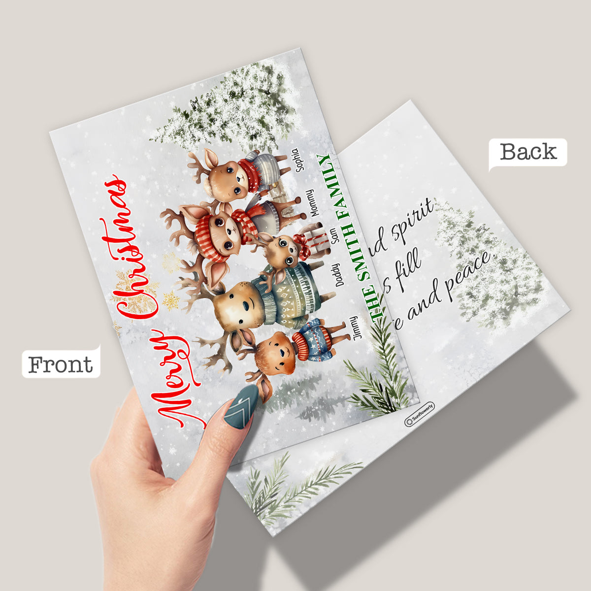 Merry Christmas - Personalized Family Greeting Card