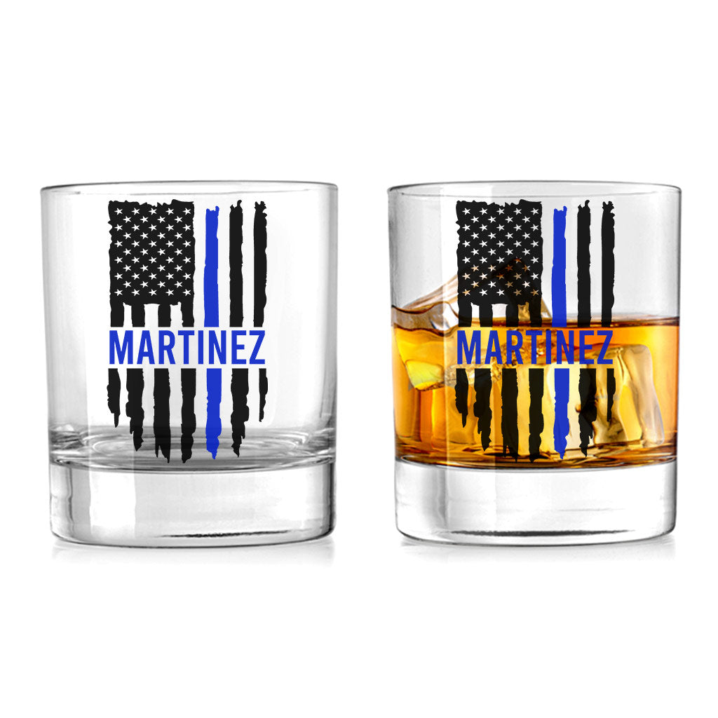 Police Officer - Personalized Police Officer Rock Glass