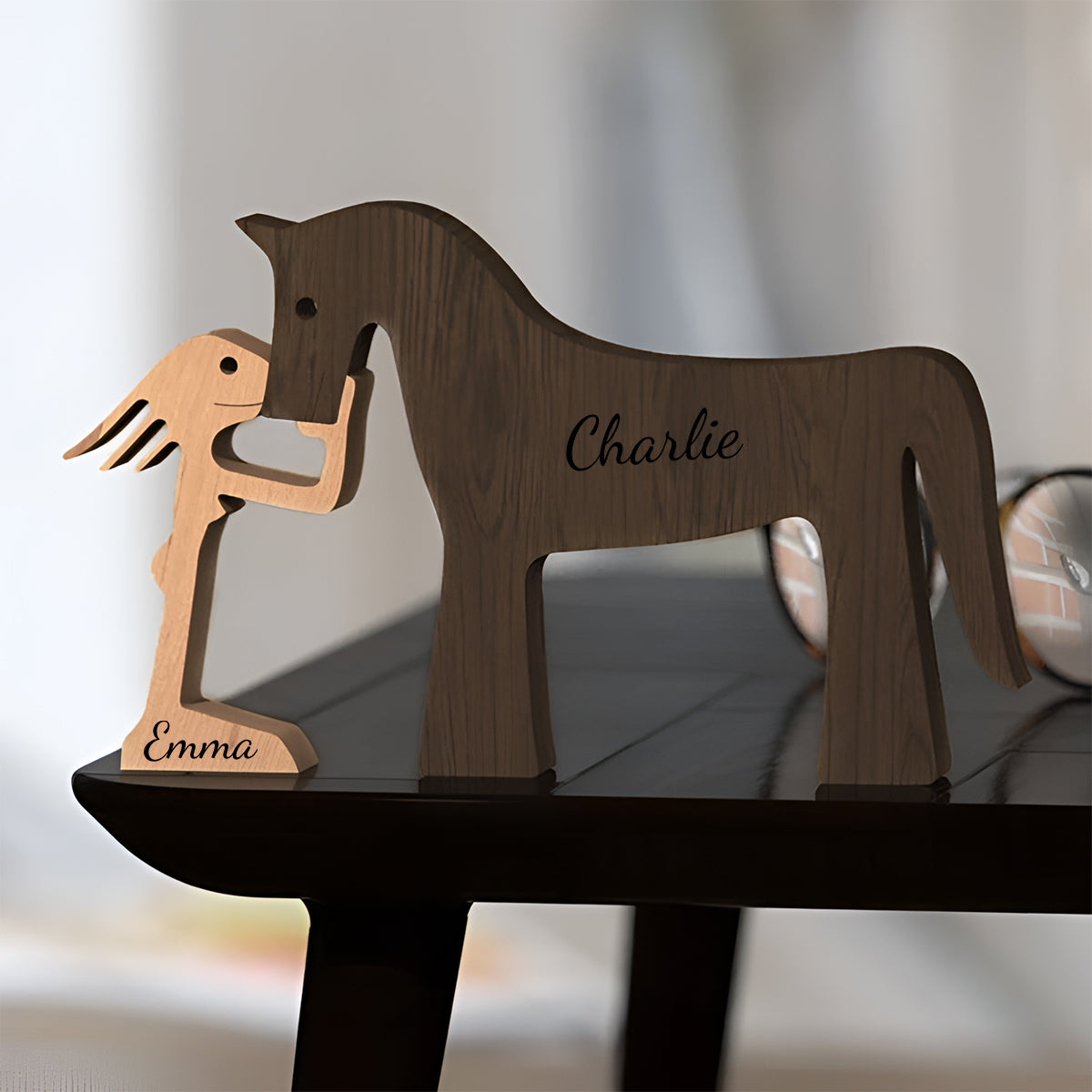 You & Me And The Dog - Personalized Couple Decorative Figures