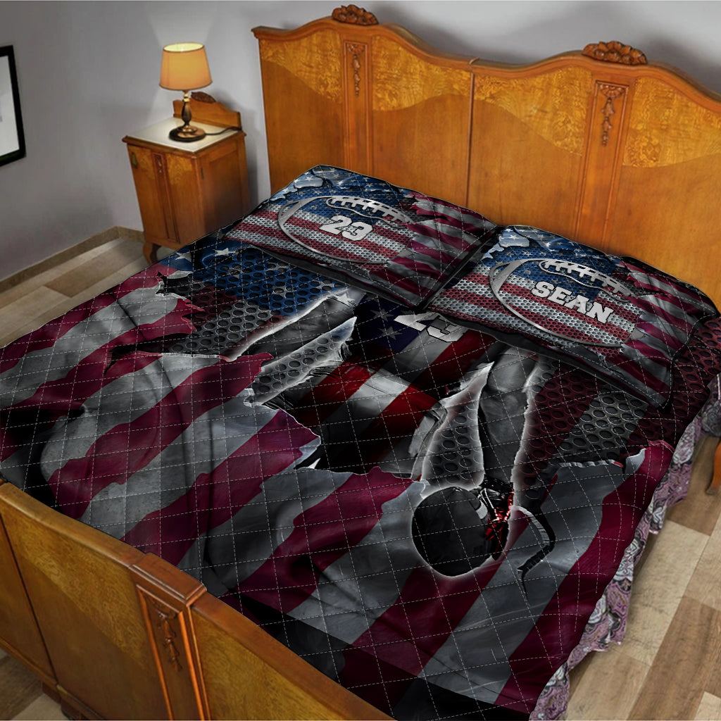 Love Football - Personalized Football Quilt Set