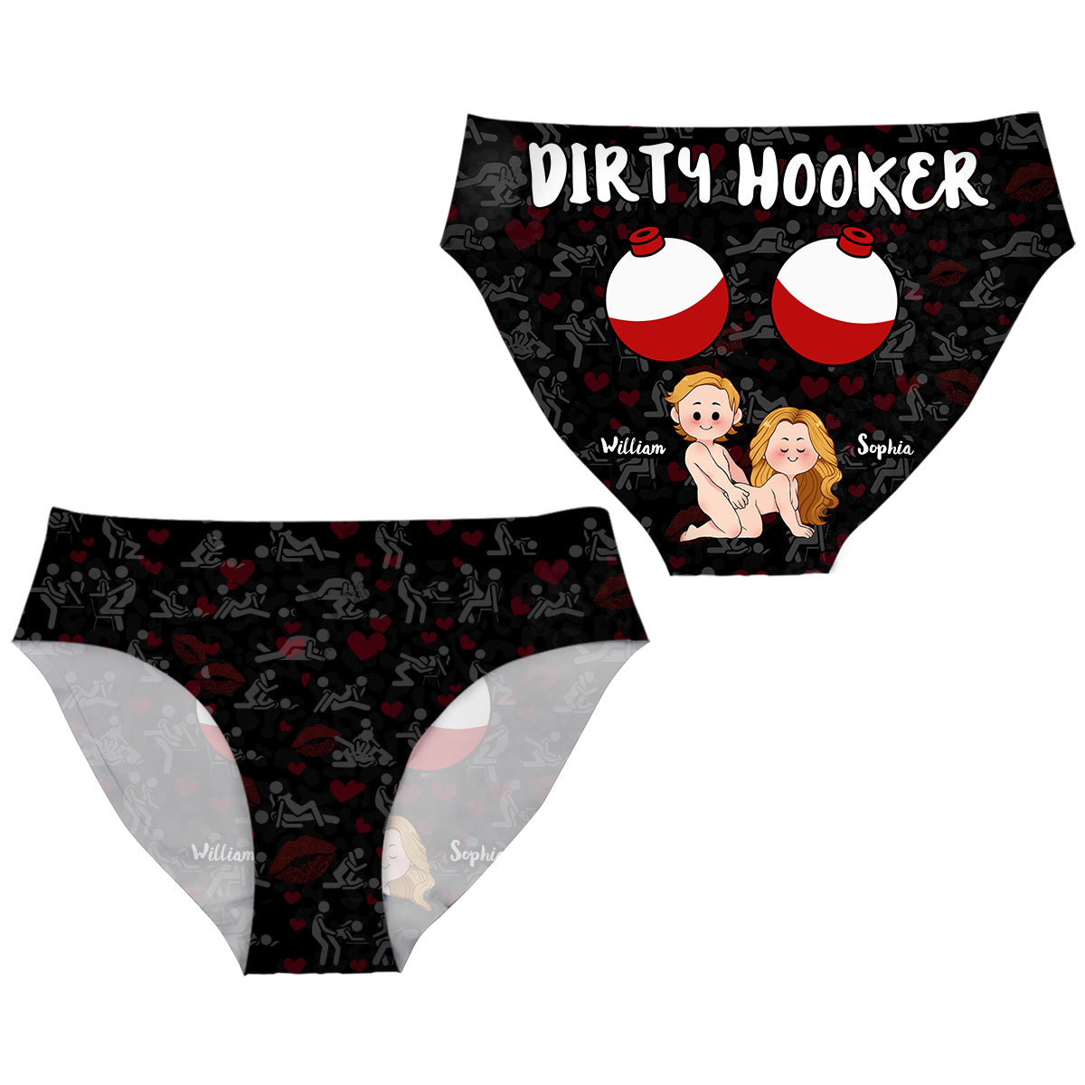 Master Baiter Dirty Hooker - Personalized Fishing Women Briefs & Men Boxer Briefs