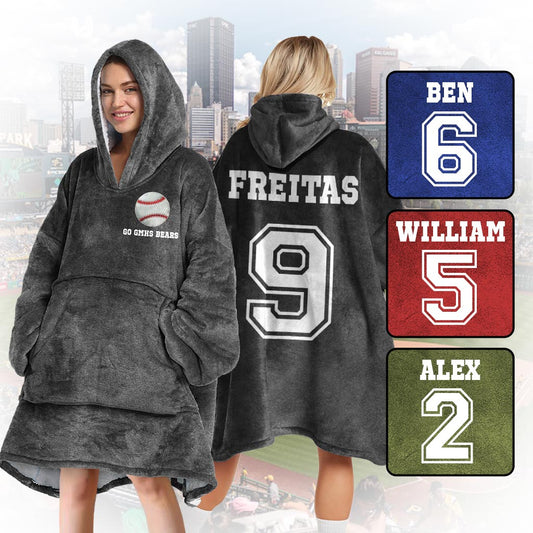 Sport Lovers Go Team - Personalized Baseball Blanket Hoodie