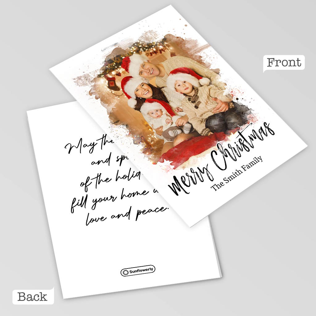 Merry Christmas - Personalized Family Greeting Card