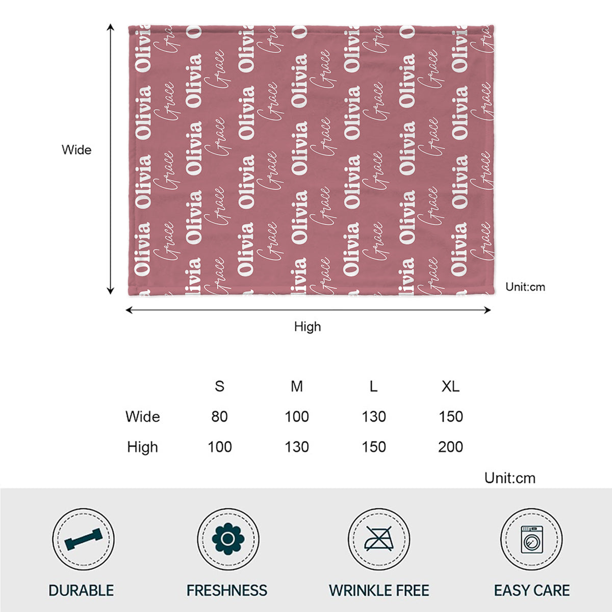Custom Name Pattern - Personalized Grandma Blanket