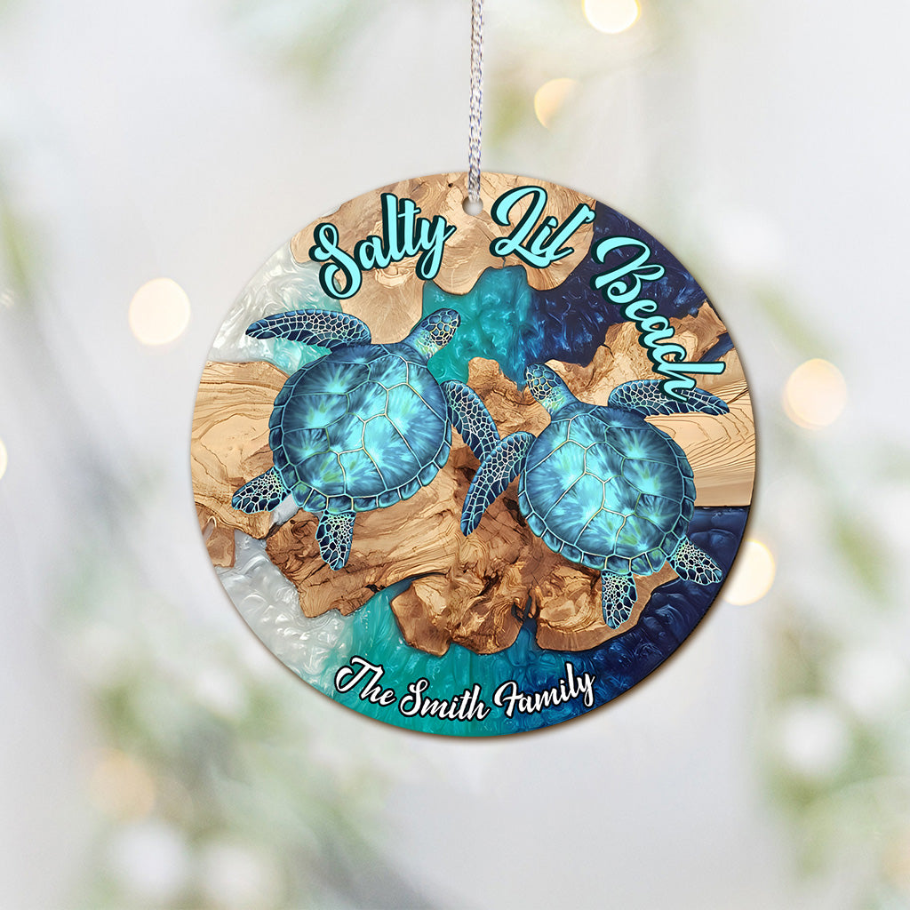 Salty Lil' Beach - Personalized Turtle Ornament
