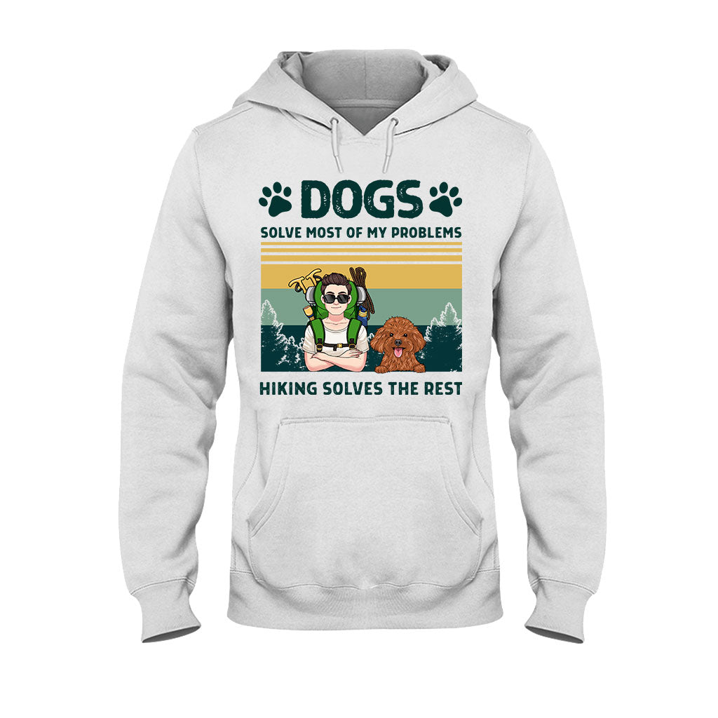 Dogs And Hiking Solve My Problems - Personalized Hiking T-shirt & Hoodie