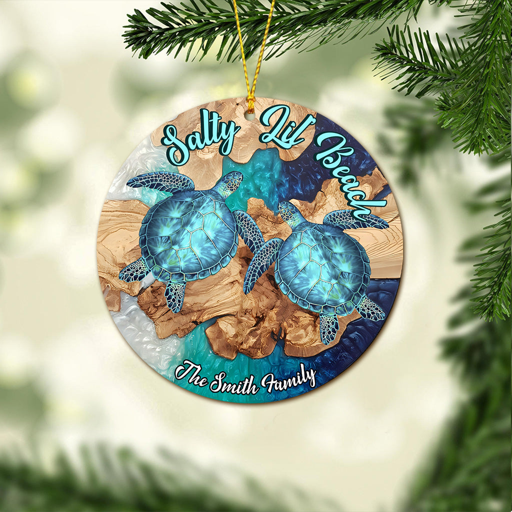 Salty Lil' Beach - Personalized Turtle Ornament