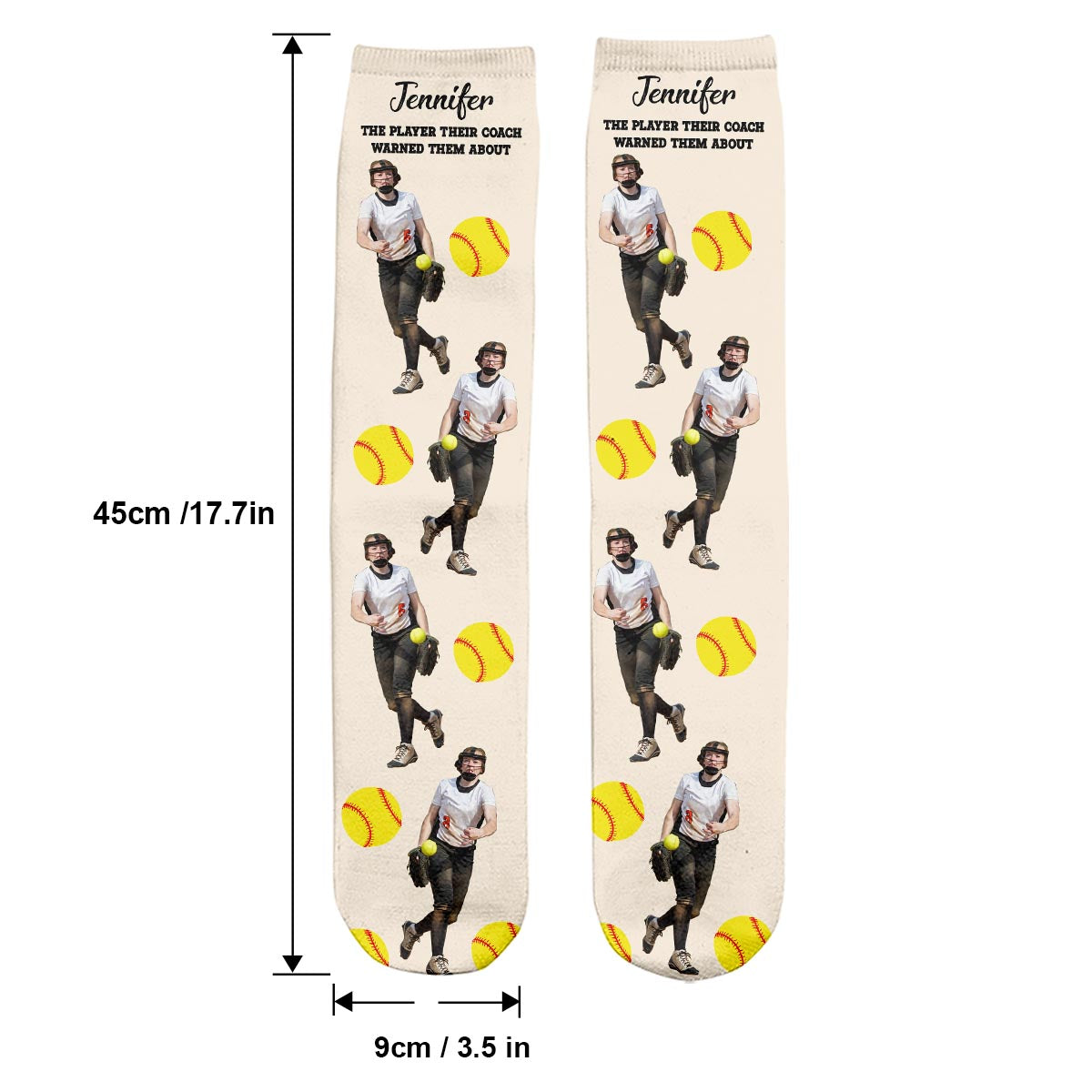 Their Coach Warned - Personalized Softball Socks