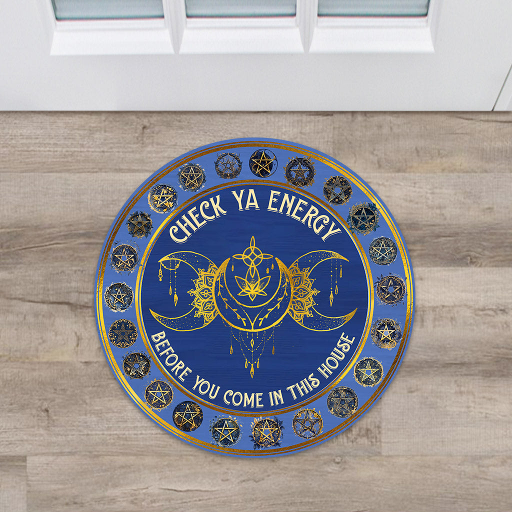 Check Your Energy - Witch Shaped Doormat