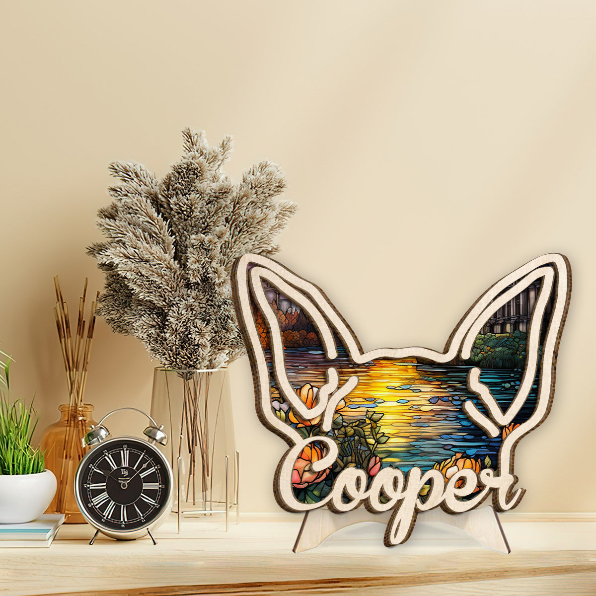 Dog Ears - Gift for dog lovers - Personalized 2 Layered Wood Sign / Wood Plaque