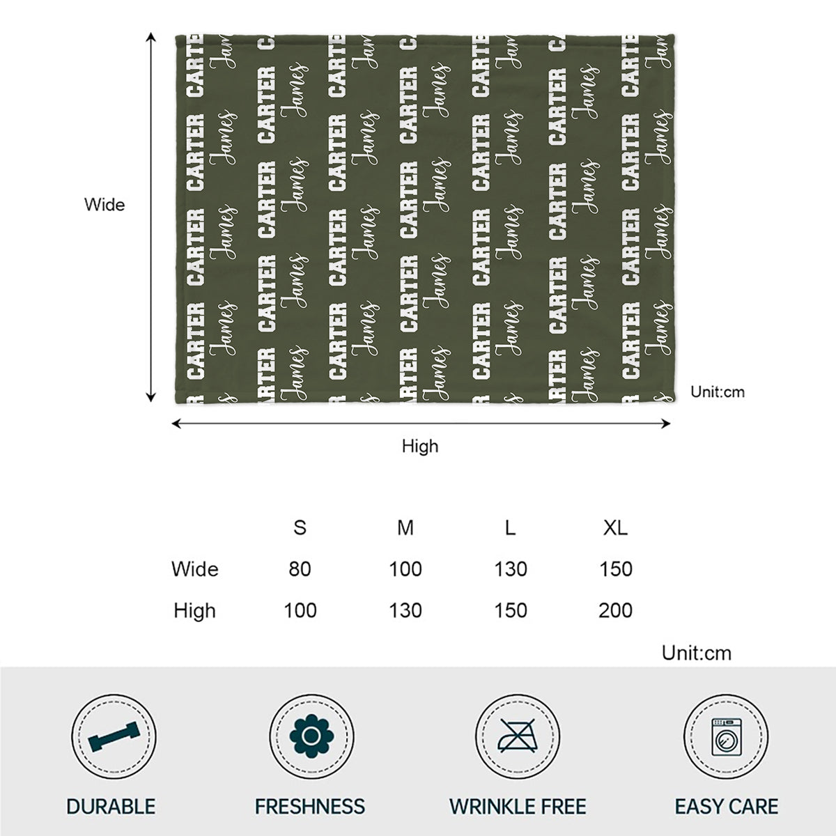 Custom Name Pattern - Personalized Kid Blanket