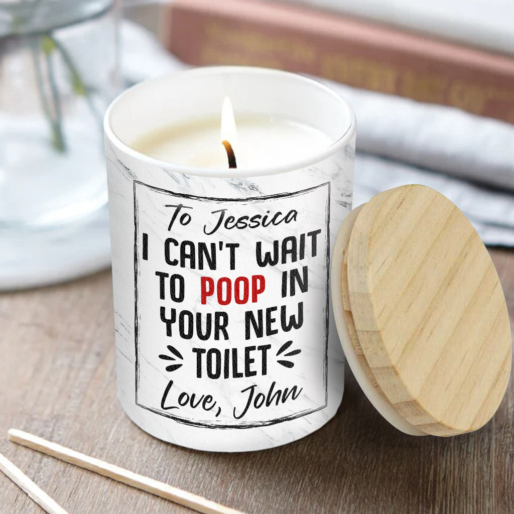 Congrats On Your New House - Personalized Housewarming Candle With Wooden Lid