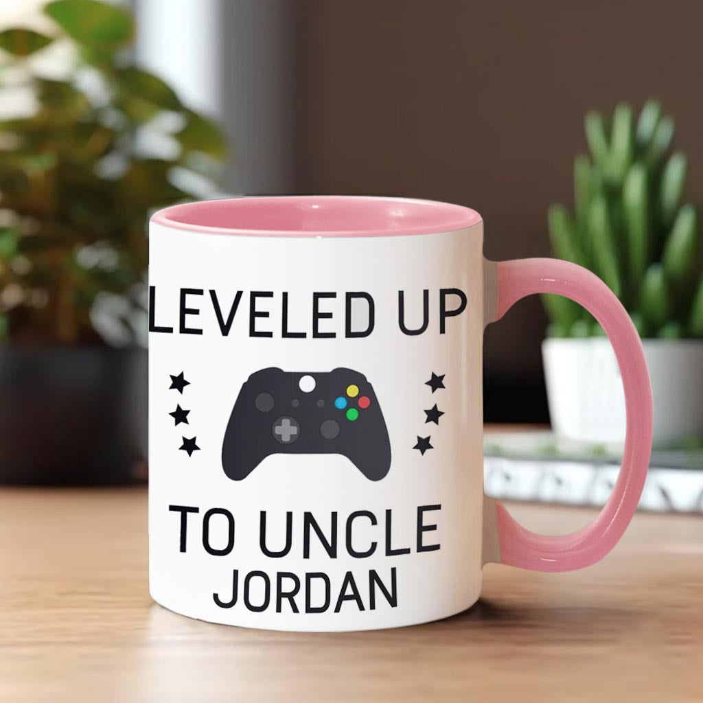Leveled Up To Uncle - Personalized Uncle Accent Mug