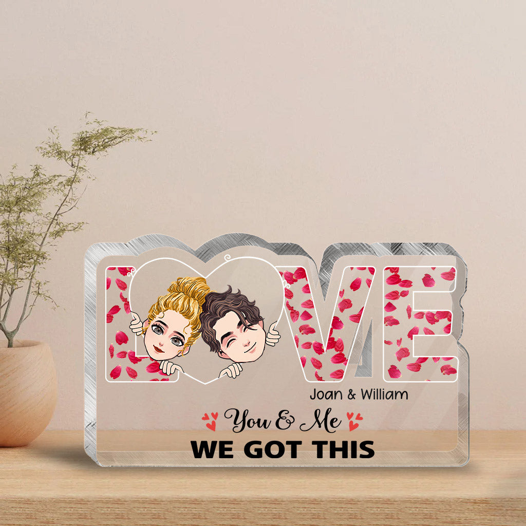 This Is Us - Couple gift for husband, wife, boyfriend, girlfriend, dog lover - Personalized Custom Shaped Acrylic Plaque