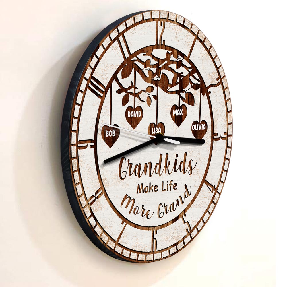 Grandkids Make Life More Grand - Personalized Grandma Wall Clock