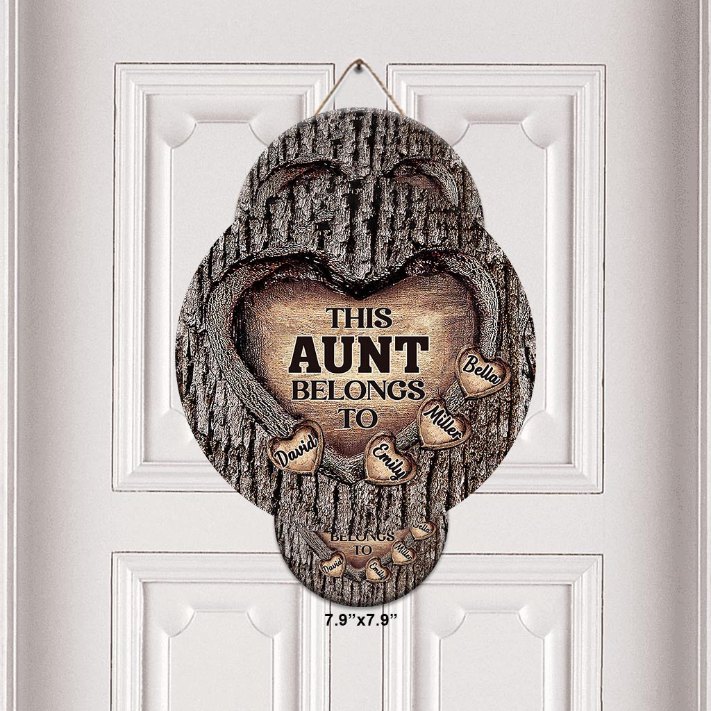 Dad's Heart - Gift for dad, grandma, grandpa, mom, uncle, aunt, brother, sister - Personalized Round Wood Sign