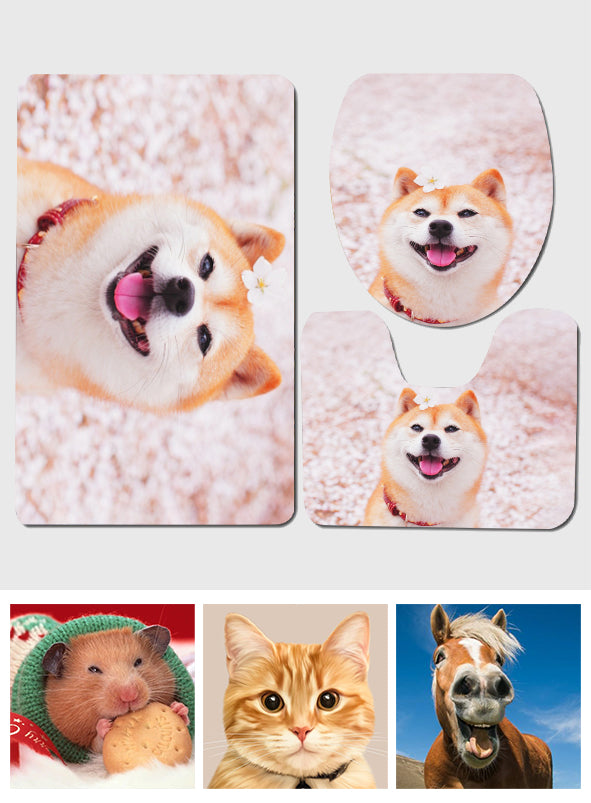 Any Pet Photo - Personalized Dog Bathroom Mats Set