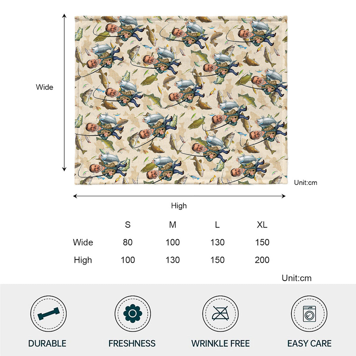 Photo Inserted Funny Fishing - Personalized Fishing Blanket