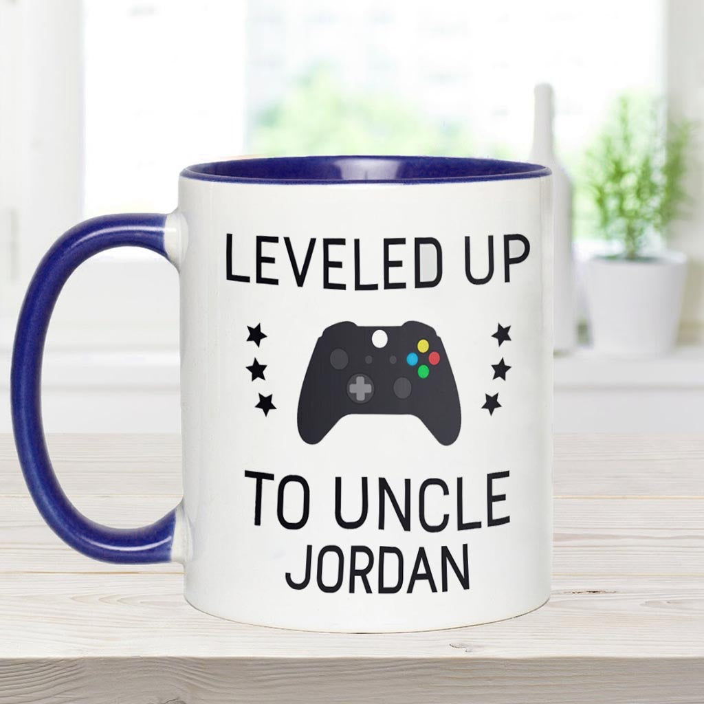 Leveled Up To Uncle - Personalized Uncle Accent Mug