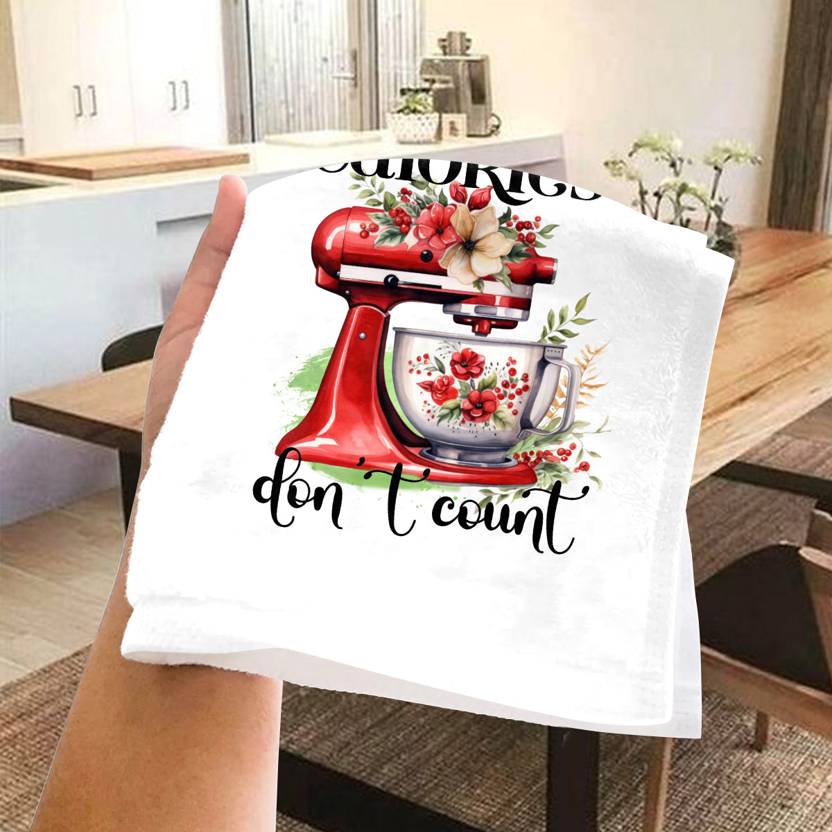 Christmas Calories Don't Count - Personalized Baking Towel