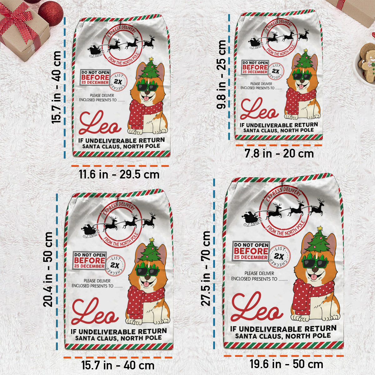 Do Not Open Before 25 December - Personalized Dog Drawstring Tote Bag