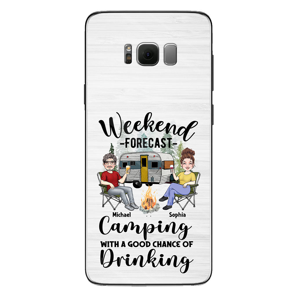 Weekend Forecast - Personalized Camping Clear Phone Case