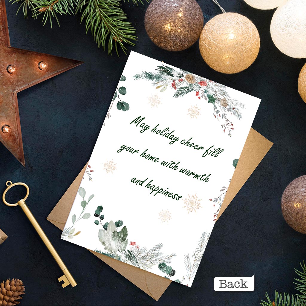 Custom Portraits Merry Christmas Card - Personalized Family Greeting Card