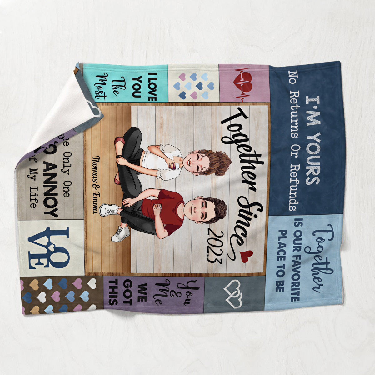 I Love You The Most - Personalized Couple Blanket